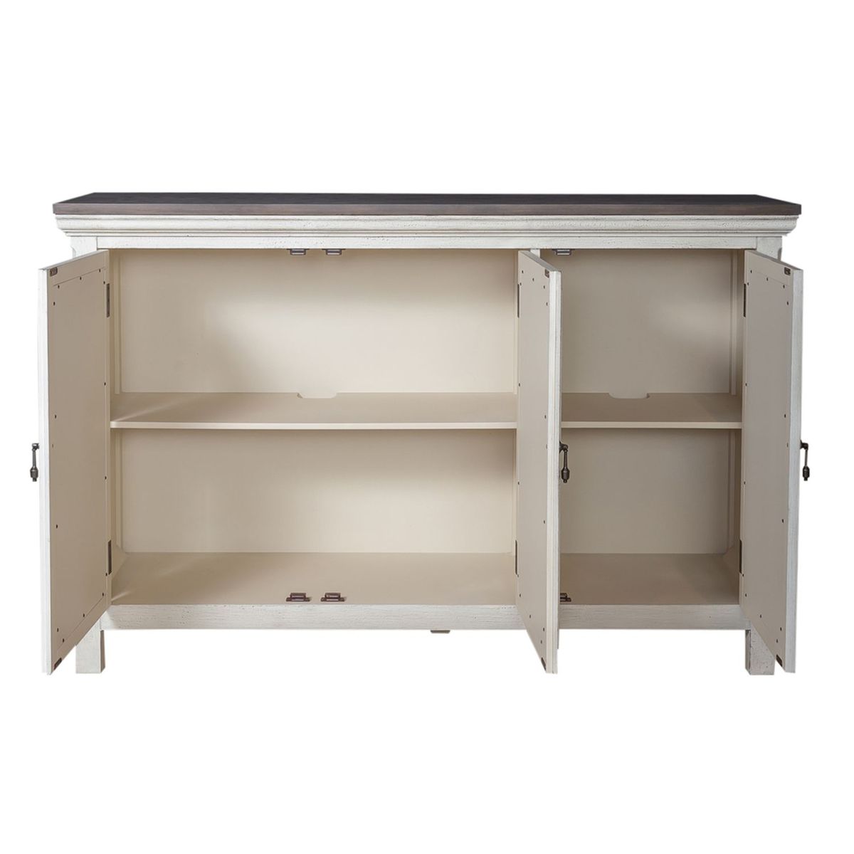 Liberty Furniture Westridge 3 Door Accent Cabinet in Wire Brushed Gray and White - Luxury Home Furniture (MI)
