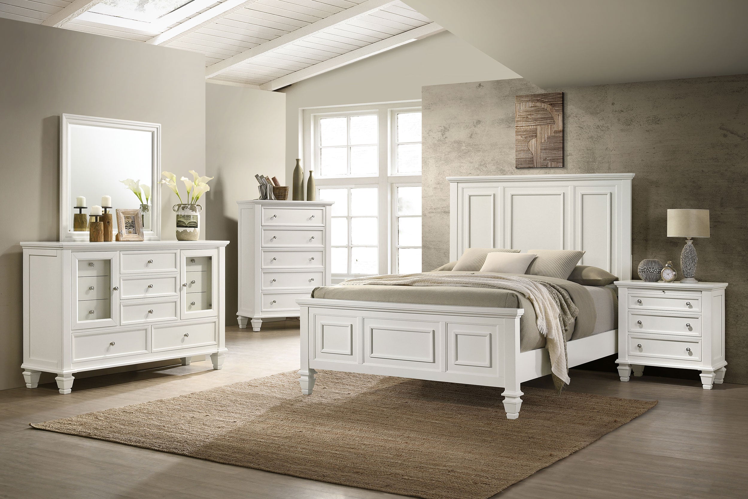 Sandy Beach 4 & 5 Piece Pc Bedroom Set Cal.King & E.King - Luxury Home Furniture (MI)