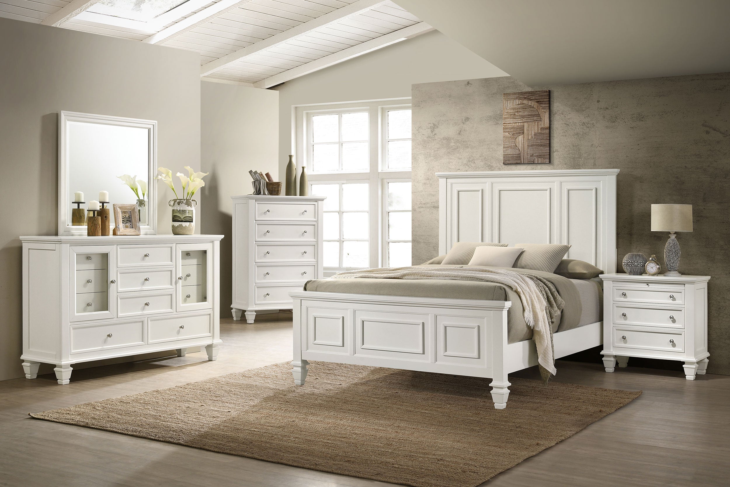 Sandy Beach 4 & 5 Piece Pc Bedroom Set Cal.King & E.King - Luxury Home Furniture (MI)