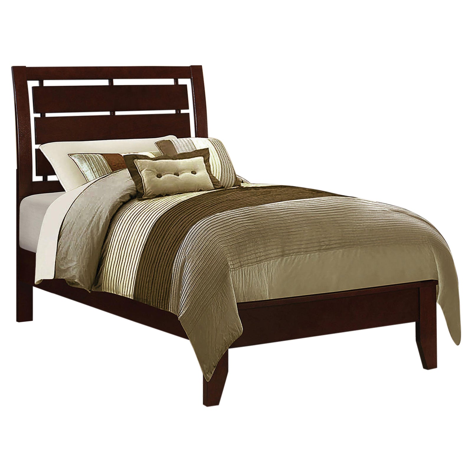 Serenity Twin Panel Bed with Cut-out Headboard Rich Merlot image