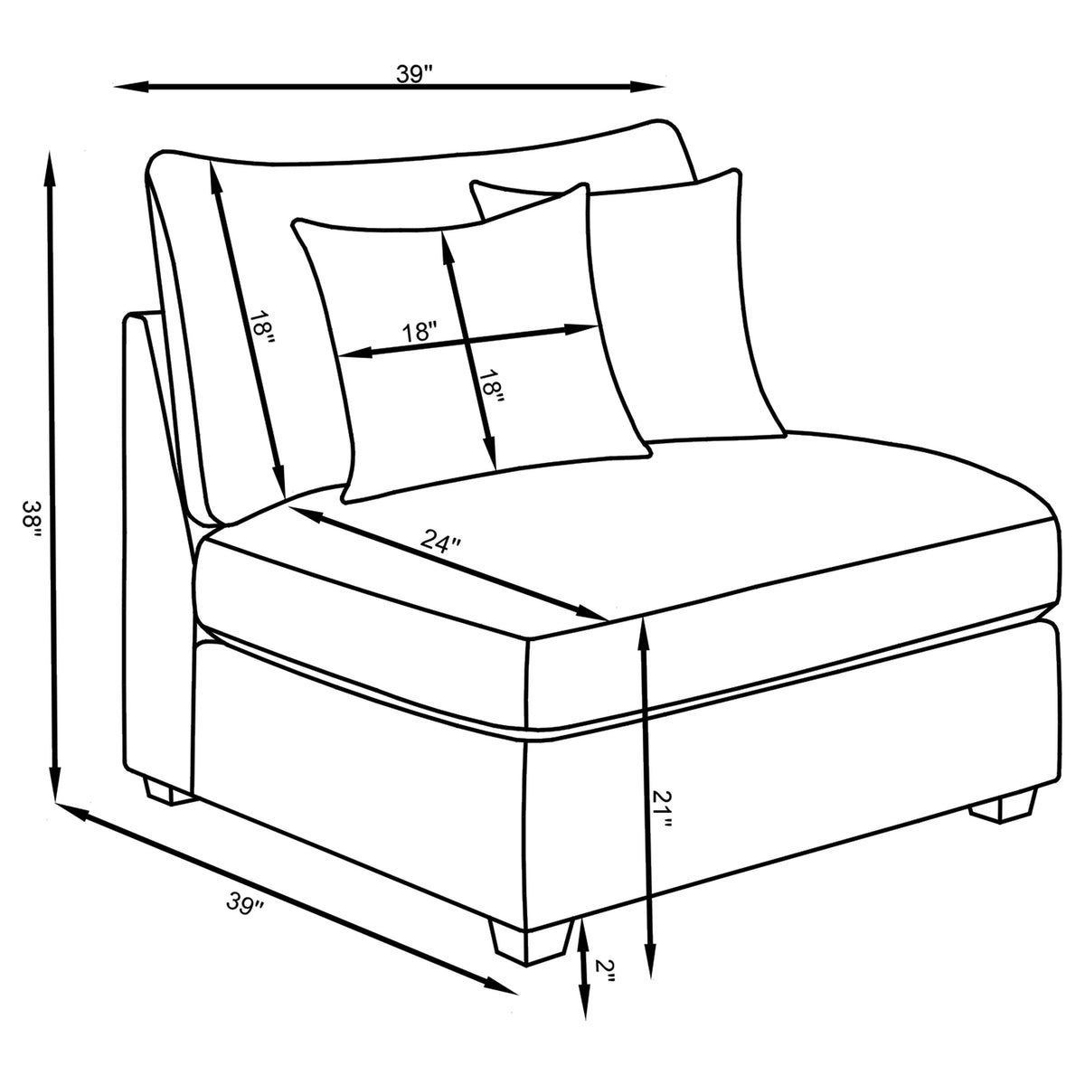 Cambria Armless Chair