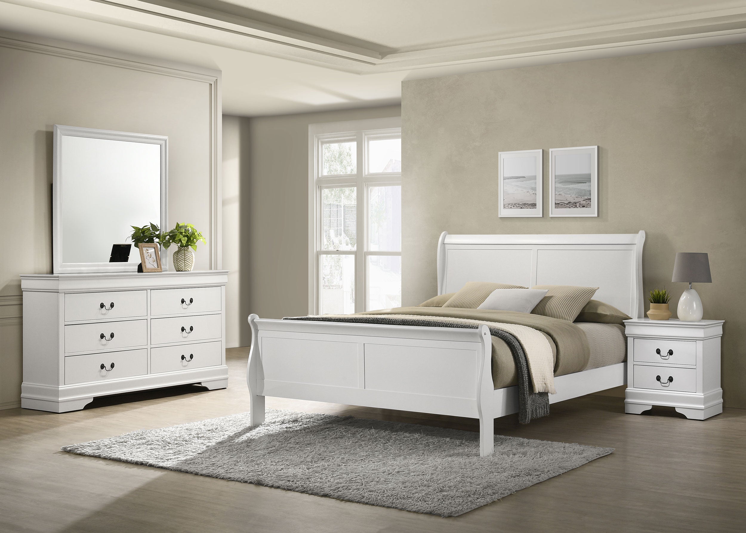 Louis Philippe 4 & 5 Piece Bedroom Sets Twin & Queen - Luxury Home Furniture (MI)