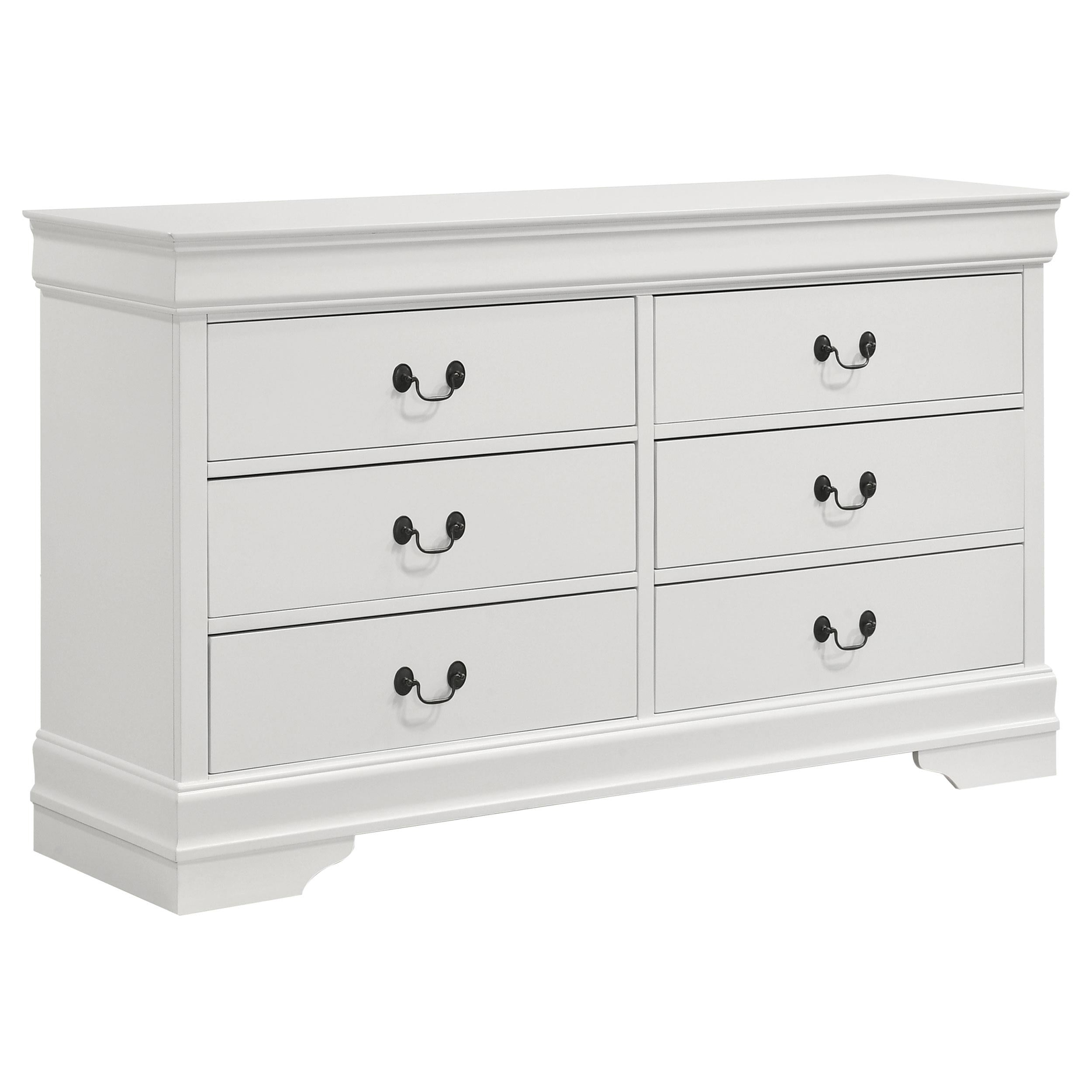 Louis Philippe 6-drawer Dresser White - Luxury Home Furniture (MI)