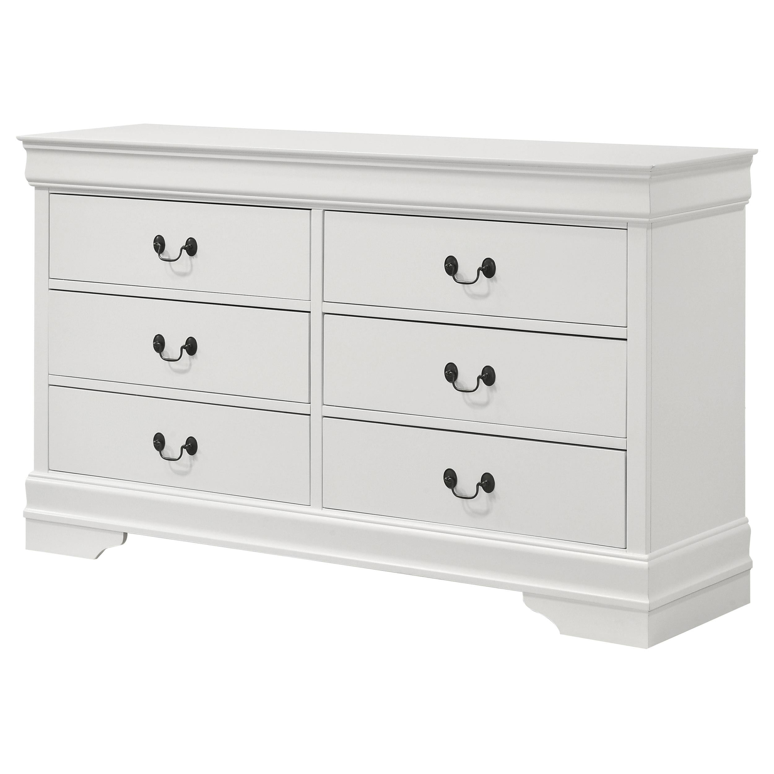 Louis Philippe 6-drawer Dresser White - Luxury Home Furniture (MI)