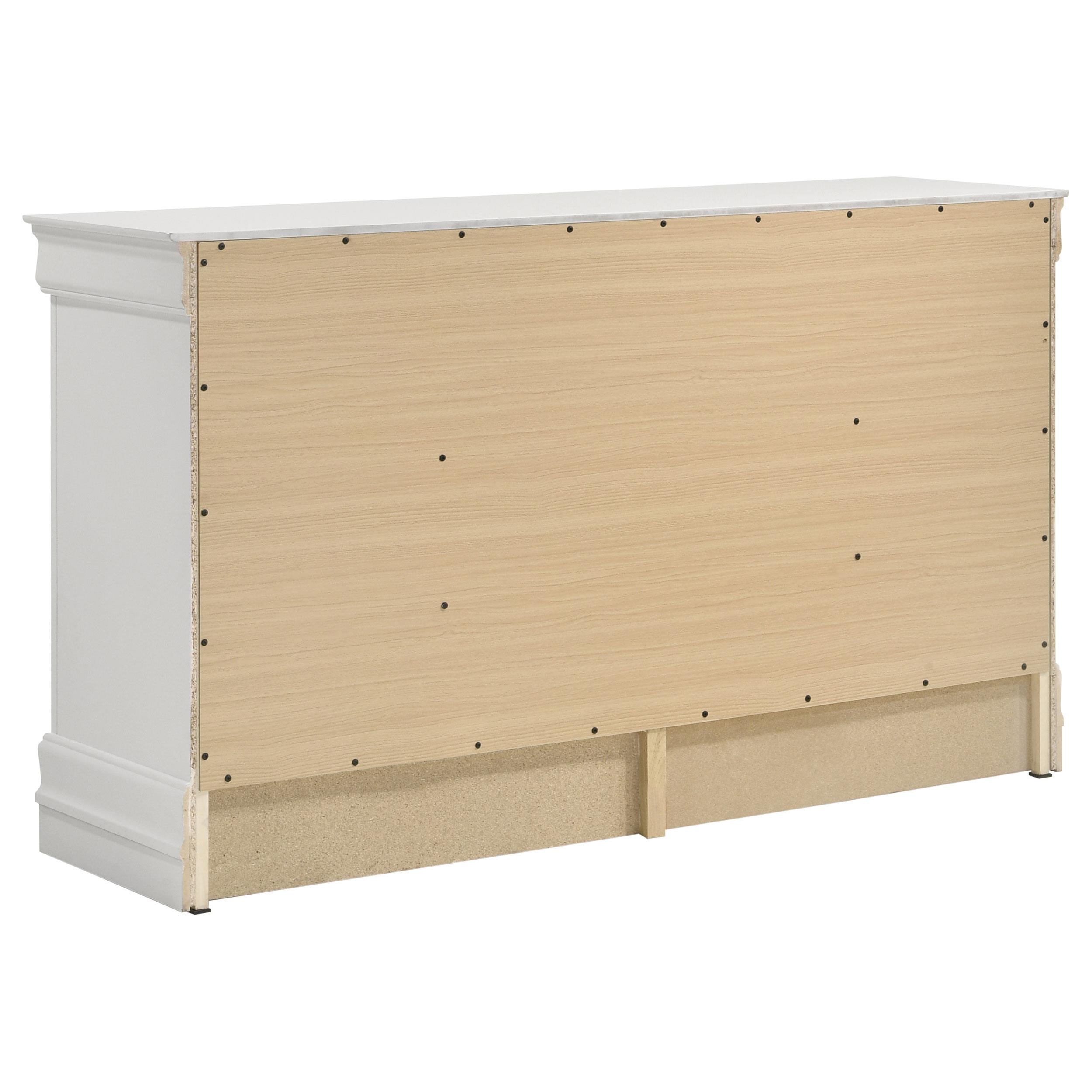 Louis Philippe 6-drawer Dresser White - Luxury Home Furniture (MI)