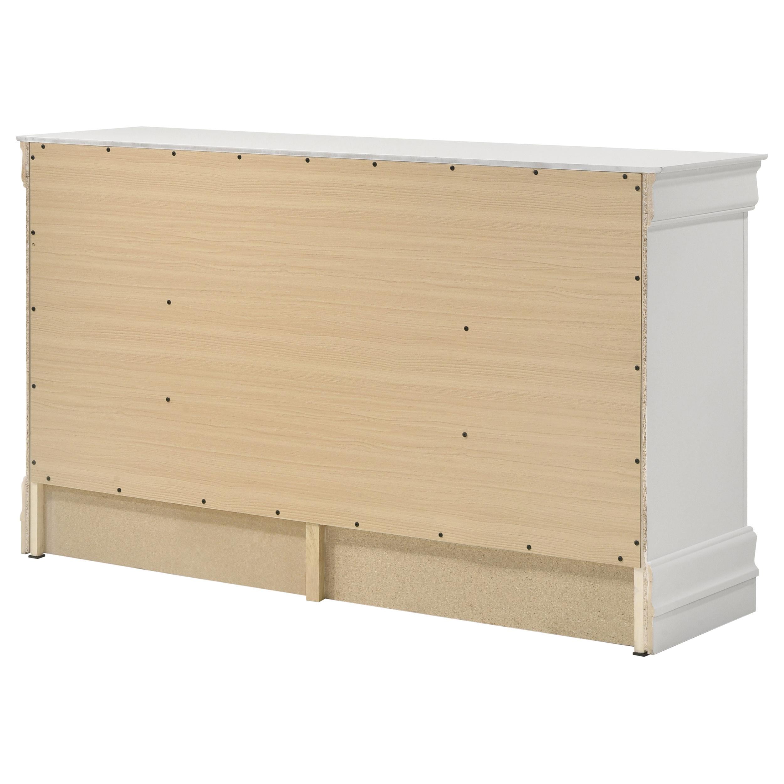 Louis Philippe 6-drawer Dresser White - Luxury Home Furniture (MI)