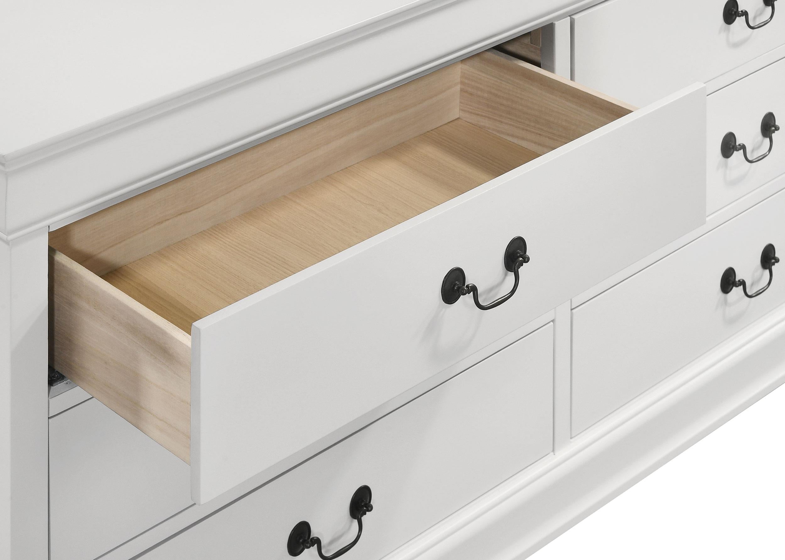 Louis Philippe 6-drawer Dresser White - Luxury Home Furniture (MI)
