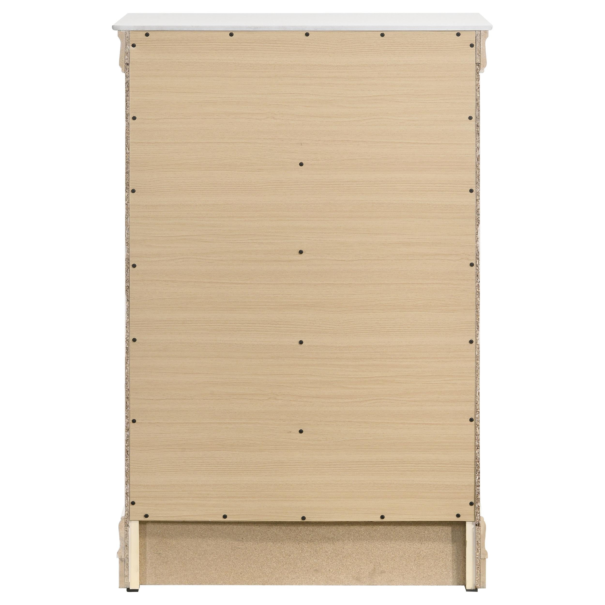 Louis Philippe 5-drawer Bedroom Chest White - Luxury Home Furniture (MI)