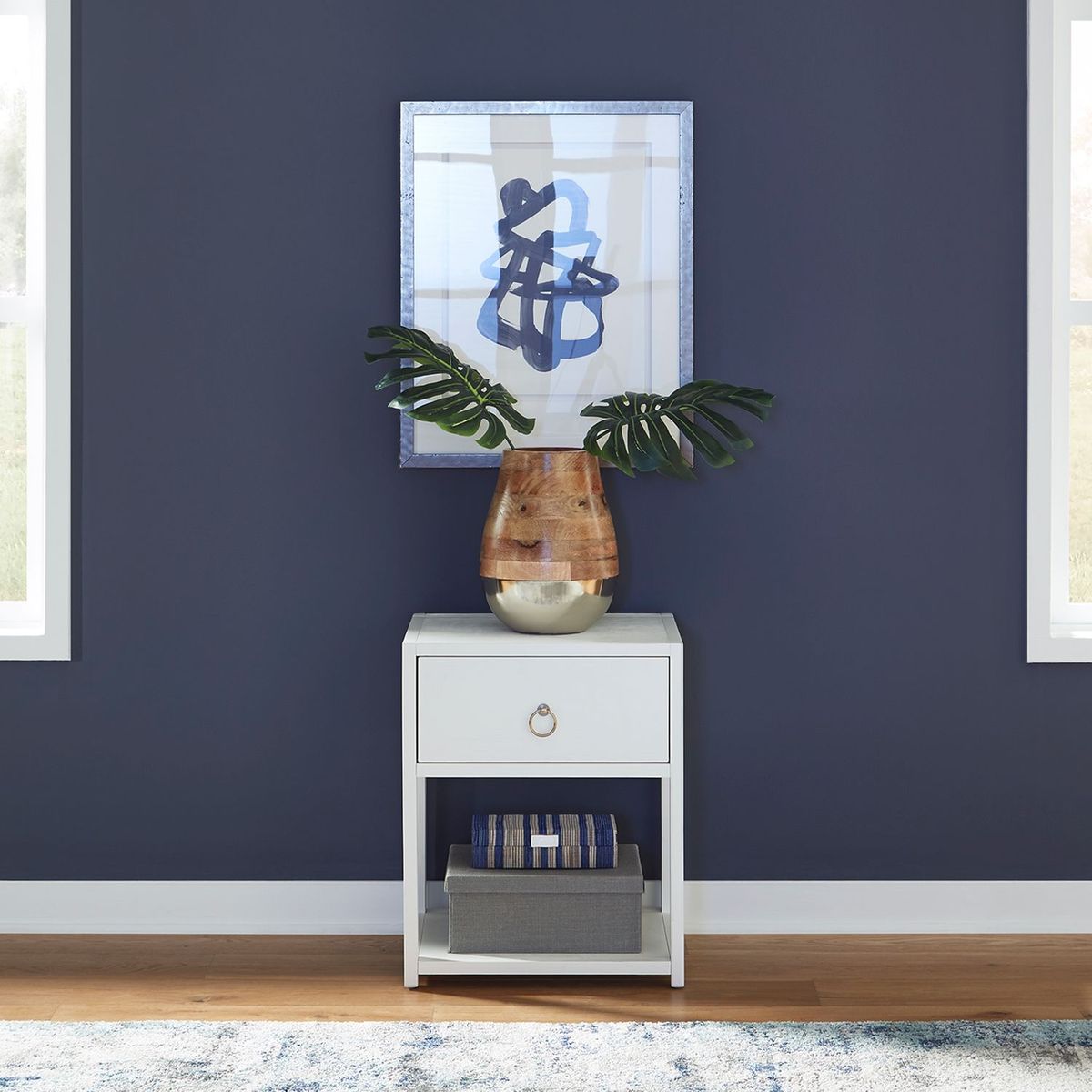Liberty Furniture Midnight 1 Shelf Accent Table in Wire Brushed White - Luxury Home Furniture (MI)