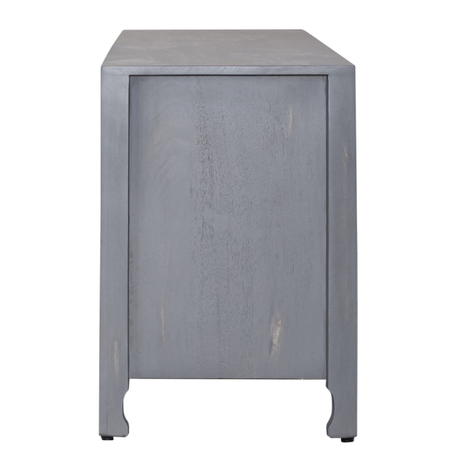 Marisol 65 Inch 3 Door Accent TV Stand in Weathered Honey and Soft Wash Gray - Luxury Home Furniture (MI)