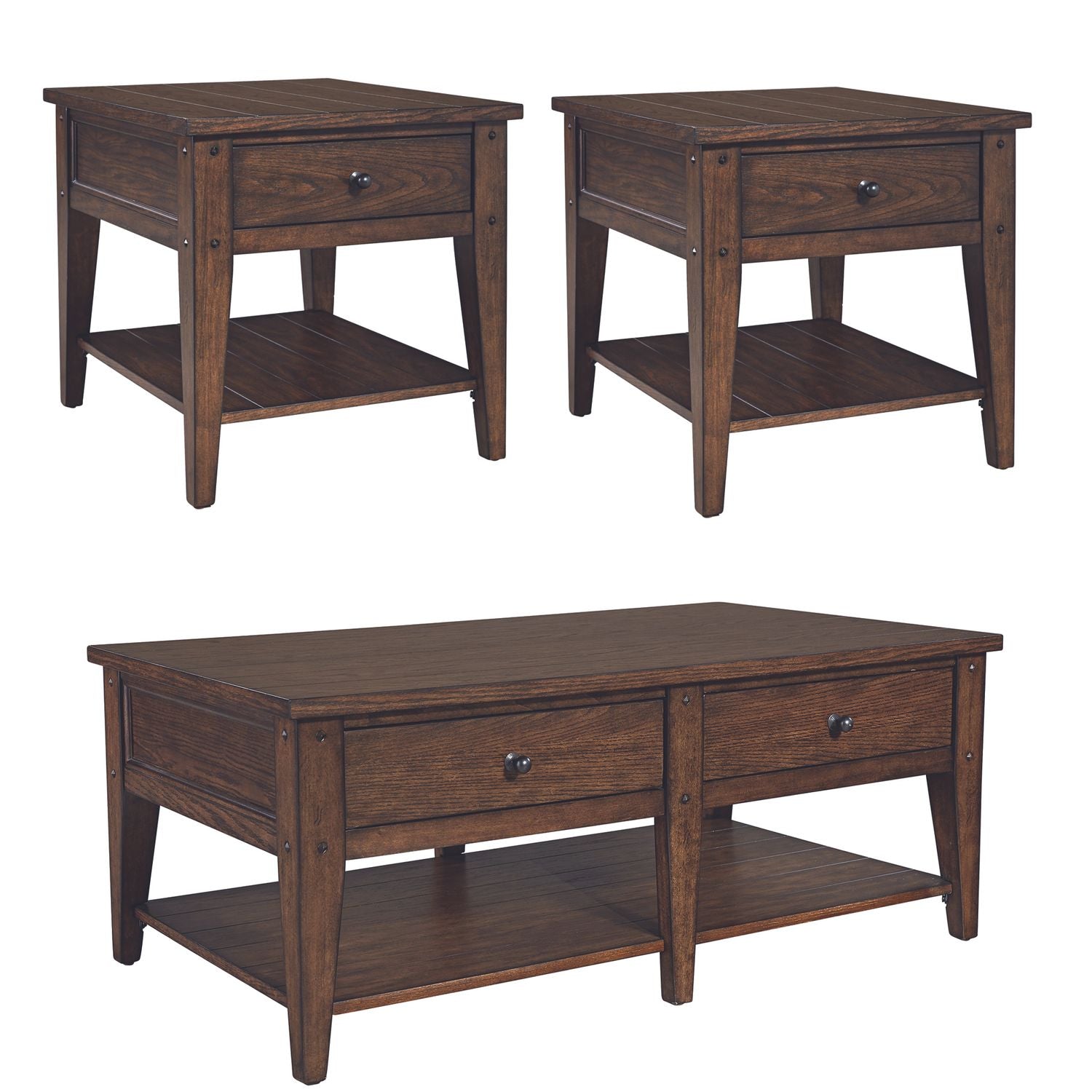 Lake House 3 Piece Set (1-Cocktail 2-End Tables)