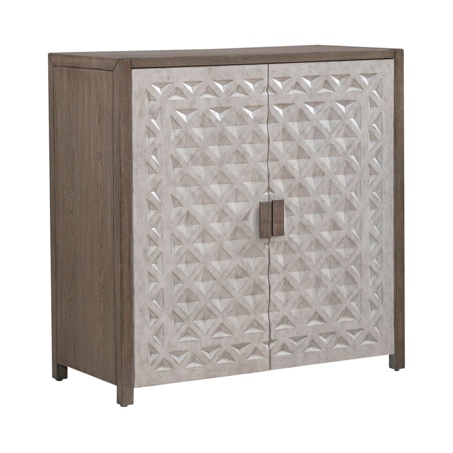 Chatfield Accent Console in Antique White with Tobacco Top EST SHIP TIME APPX 4 WEEKS - Luxury Home Furniture (MI)