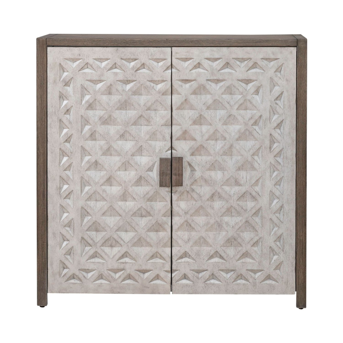 Liberty Furniture Chatfield Accent Console in Antique White with Tobacco Top EST SHIP TIME APPX 4 WEEKS