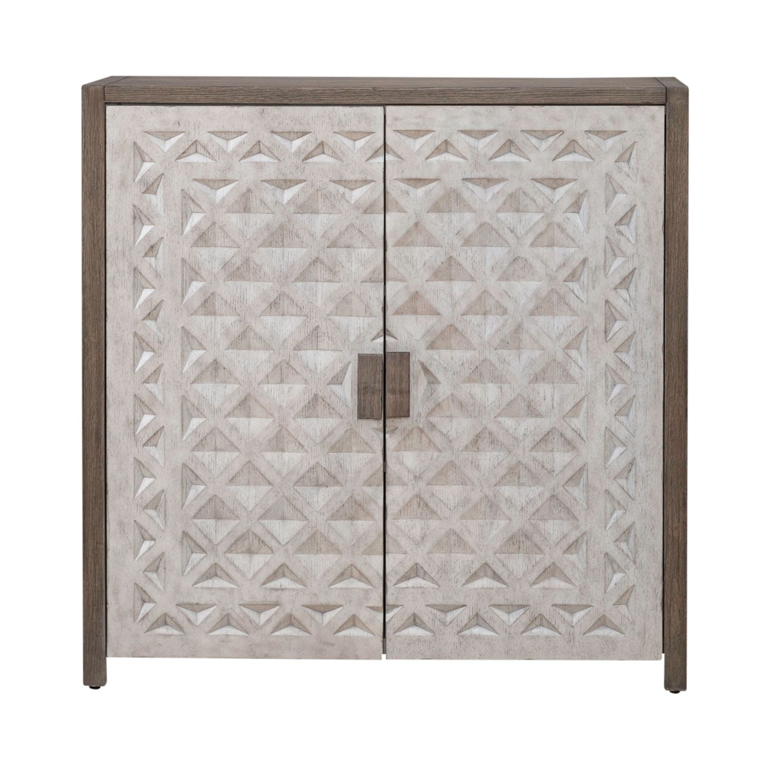 Chatfield Accent Console in Antique White with Tobacco Top EST SHIP TIME APPX 4 WEEKS - Luxury Home Furniture (MI)