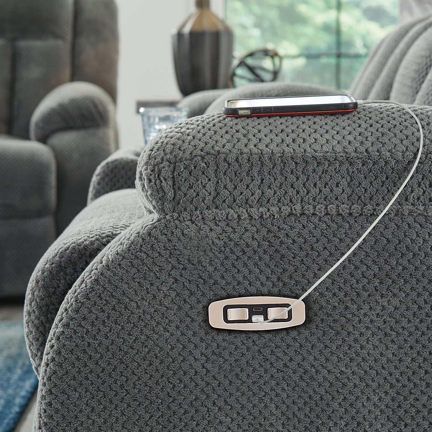 Observation Power Reclining Sofa with Drop Down Table - Luxury Home Furniture (MI)