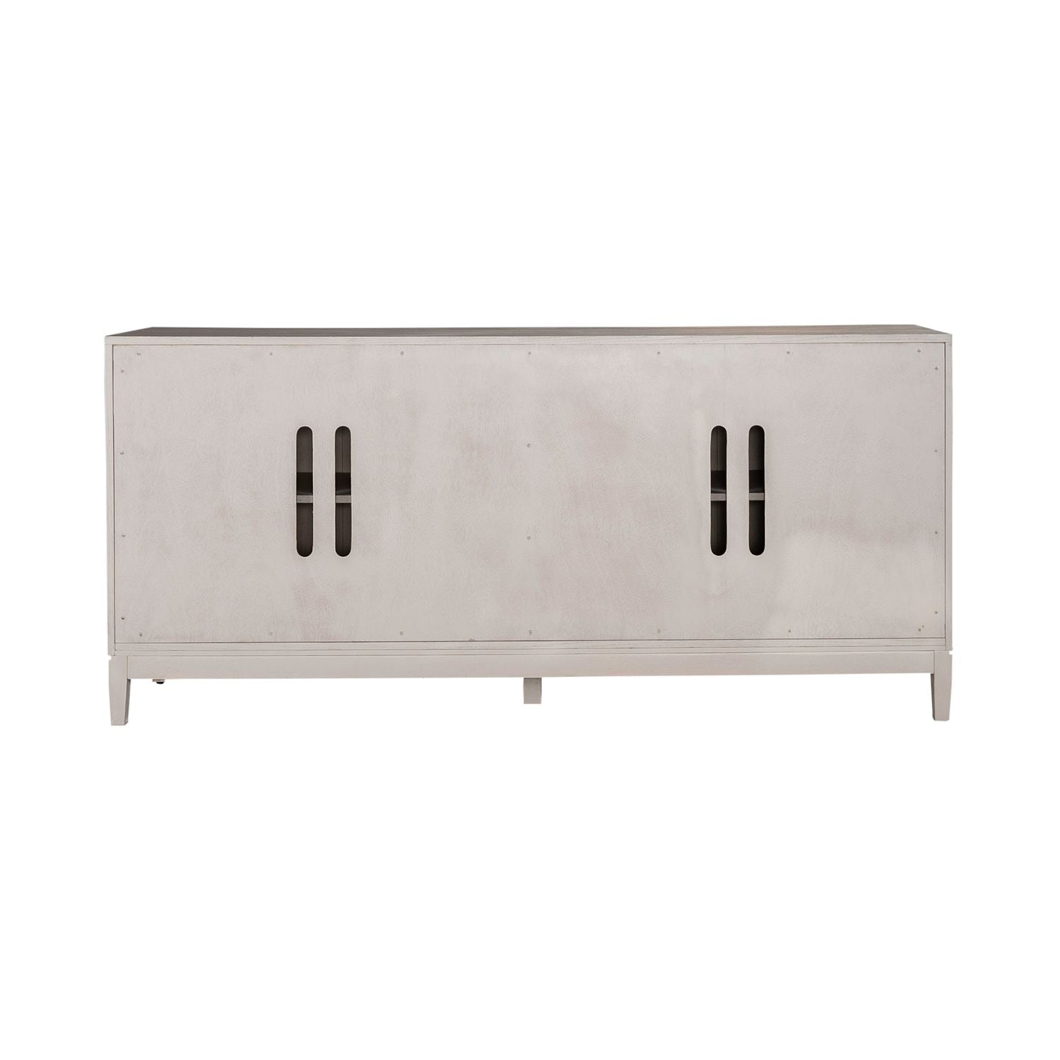 Kinsley 4 Door Accent Cabinet in Washed Taupe & Silver Champagne EST SHIP TIME APPX 4 WEEKS - Luxury Home Furniture (MI)