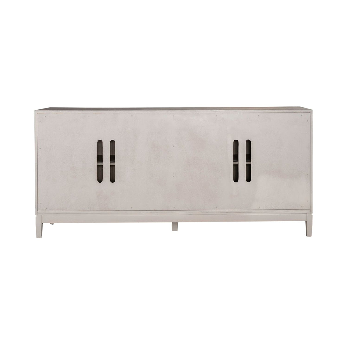 Liberty Furniture Kinsley 4 Door Accent Cabinet in Washed Taupe & Silver Champagne EST SHIP TIME APPX 4 WEEKS - Luxury Home Furniture (MI)
