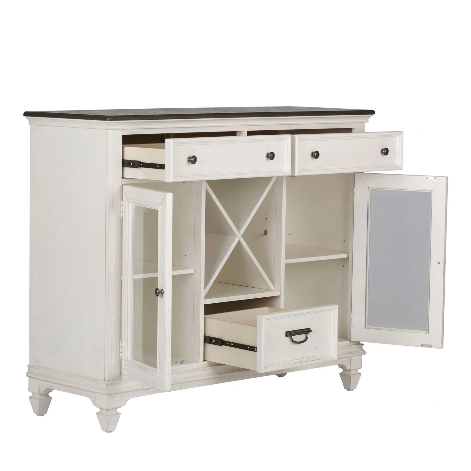 Allyson Park Buffet in White with Charcoal image