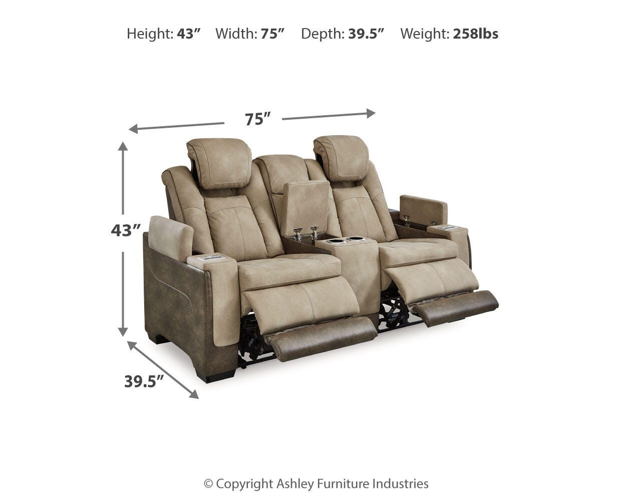 Next-Gen DuraPella Power Reclining Loveseat with Console - Luxury Home Furniture (MI)