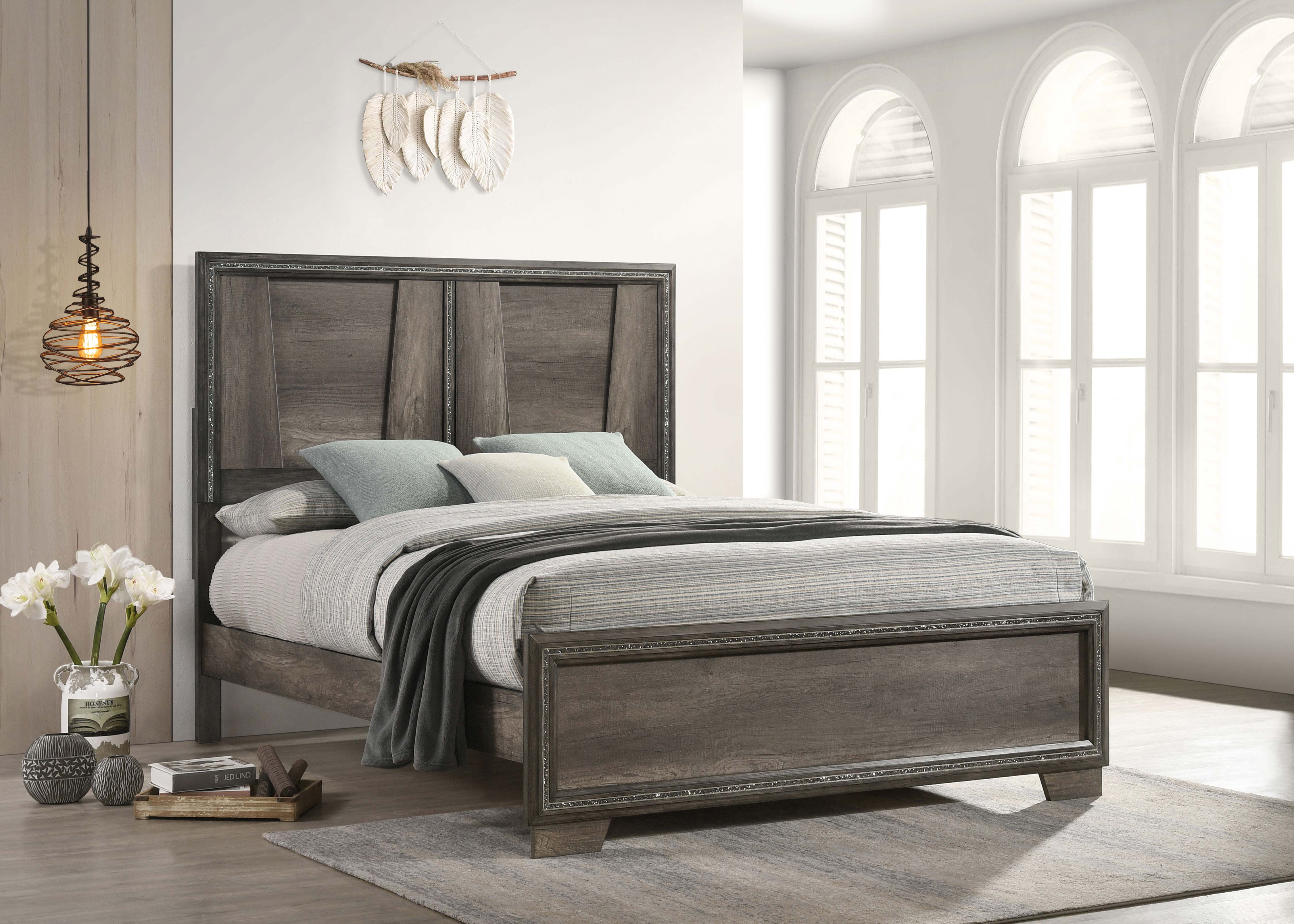 Janine Panel Bed Grey - Luxury Home Furniture (MI)