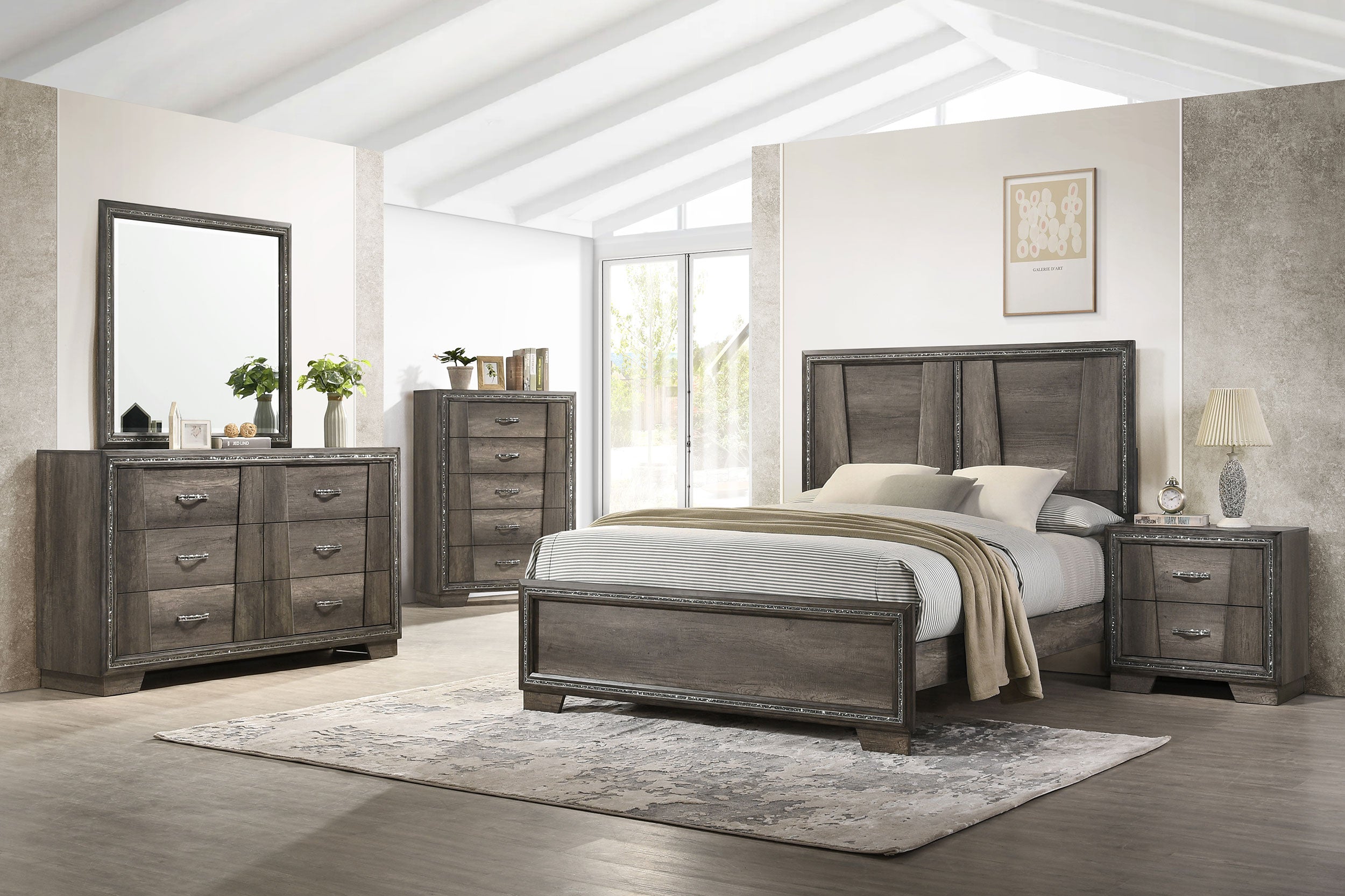 Janine Bedroom Set Grey - Luxury Home Furniture (MI)