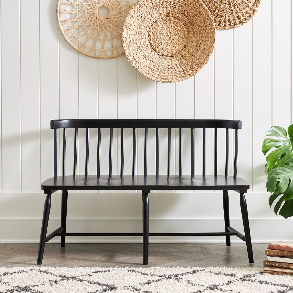 Liberty Furniture Capeside Cottage Spindle Back Dining Bench in Royal Black - Luxury Home Furniture (MI)