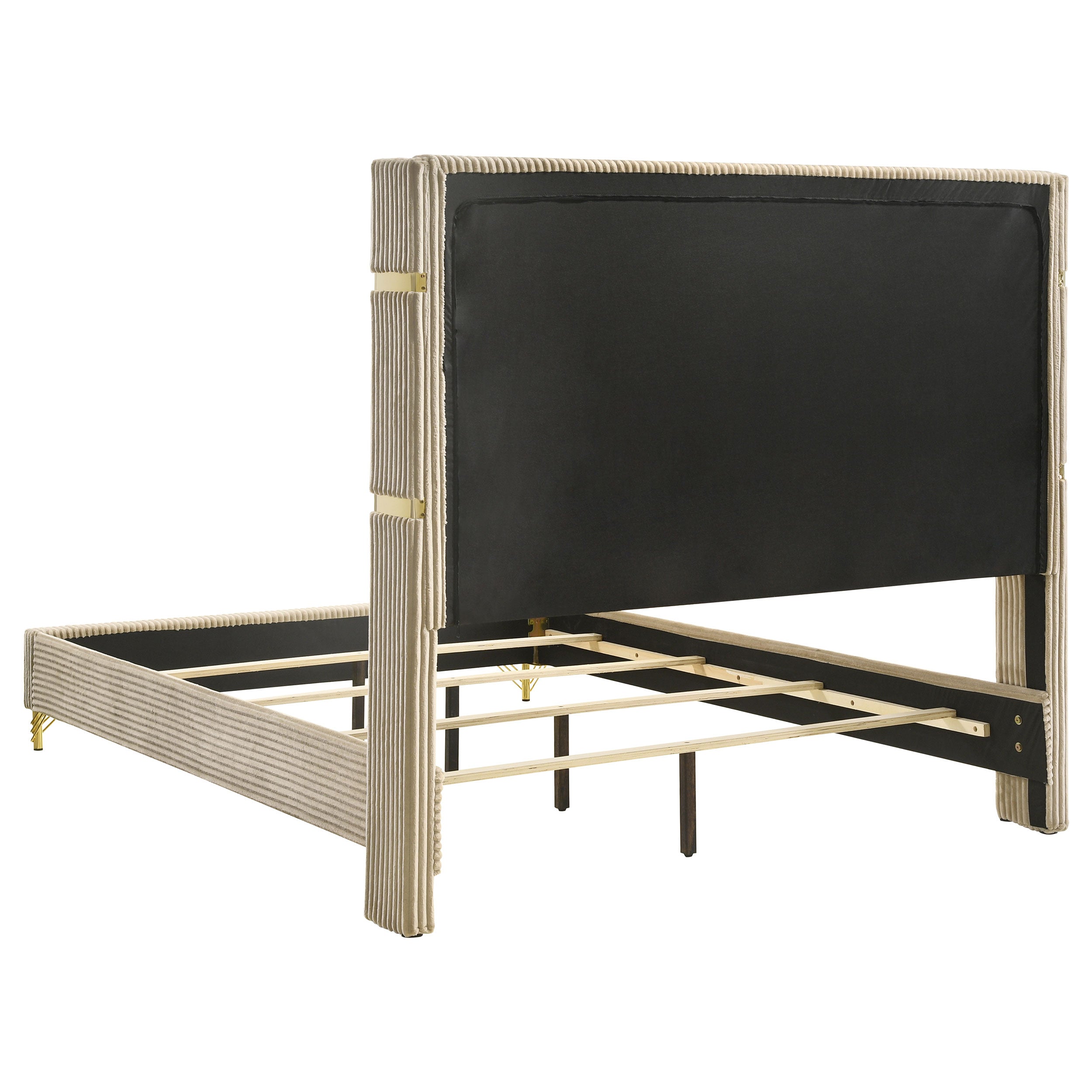 Lucia Eastern King & Queen Bed Beige & Grey - Luxury Home Furniture (MI)