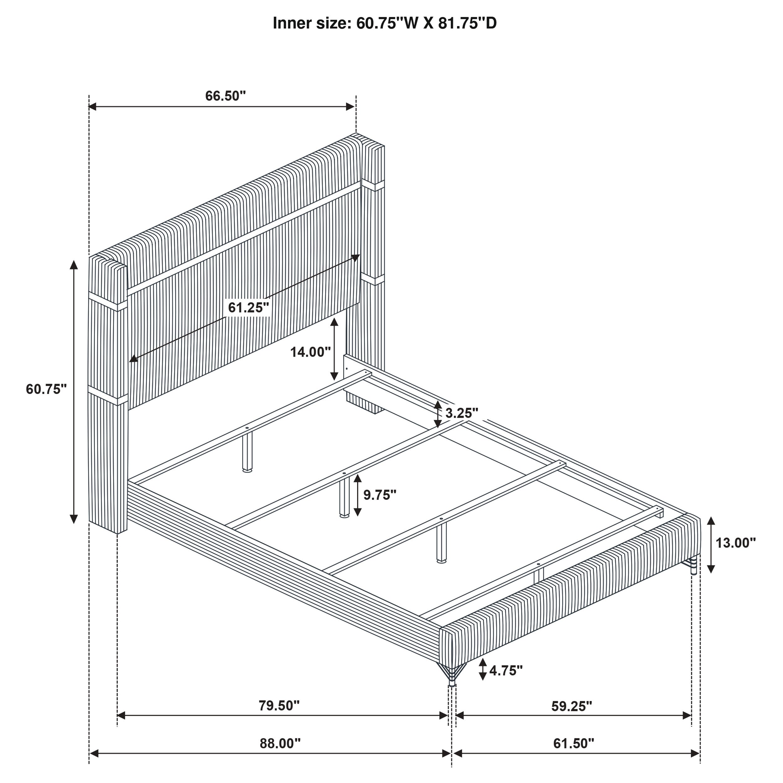 Lucia Eastern King & Queen Bed Beige & Grey - Luxury Home Furniture (MI)