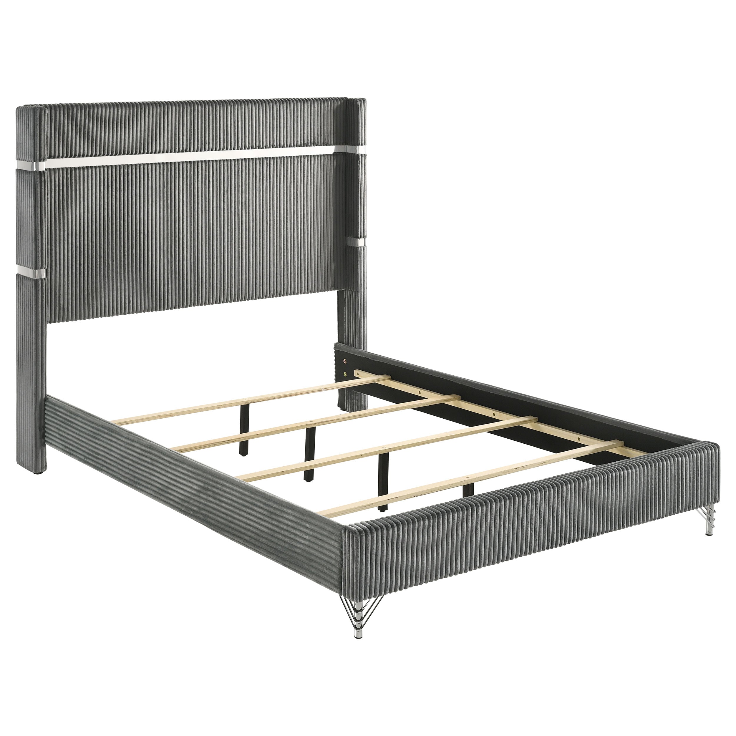 Lucia Eastern King & Queen Bed Beige & Grey - Luxury Home Furniture (MI)