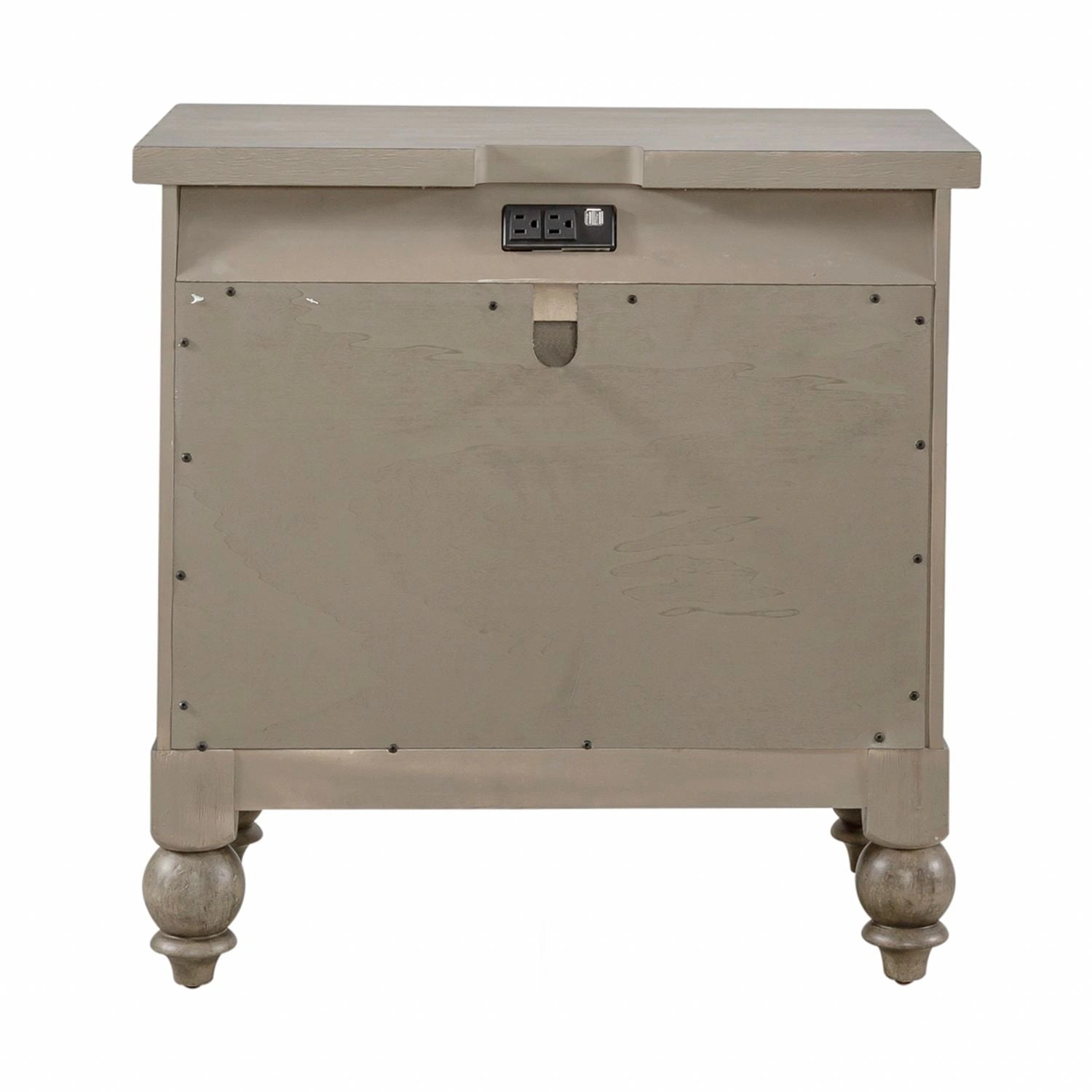 Americana Farmhouse 2 Drawer Nightstand in Dusty Taupe and Black image