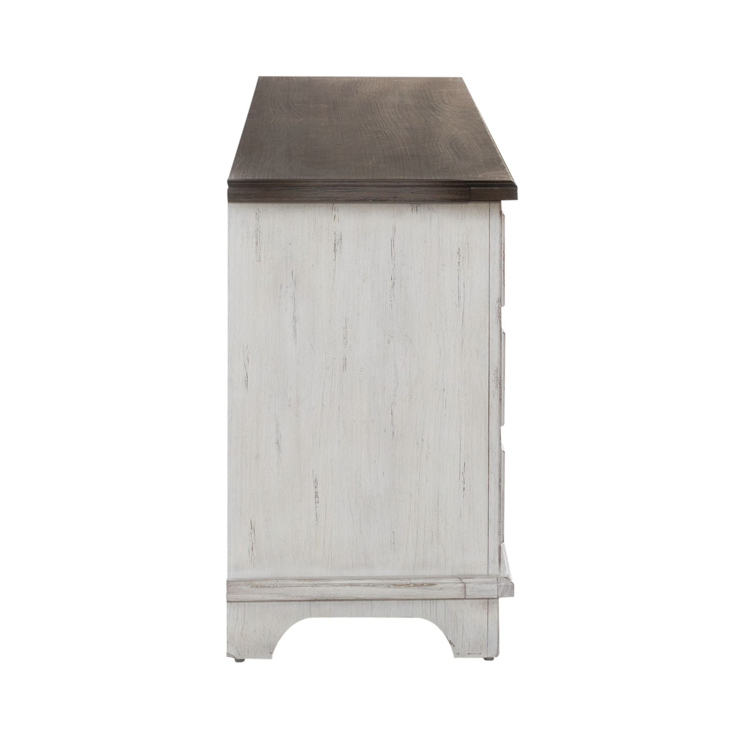 River Place Entertainment Console in Riverstone White/Tobacco