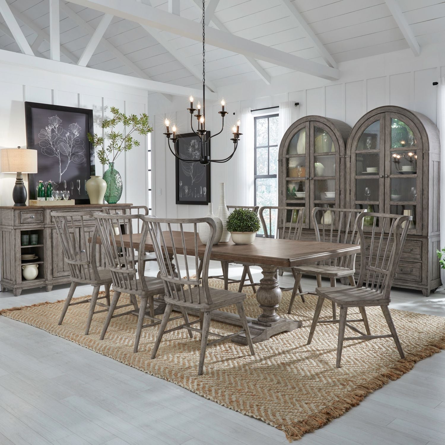 River Place 9 Piece Trestle Table Set image