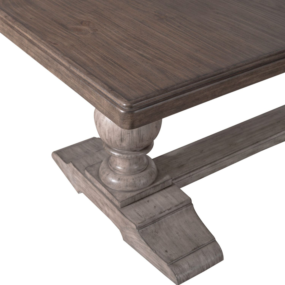 Liberty Furniture River Place Trestle Table in Riverstone Gray & Tobacco - Luxury Home Furniture (MI)