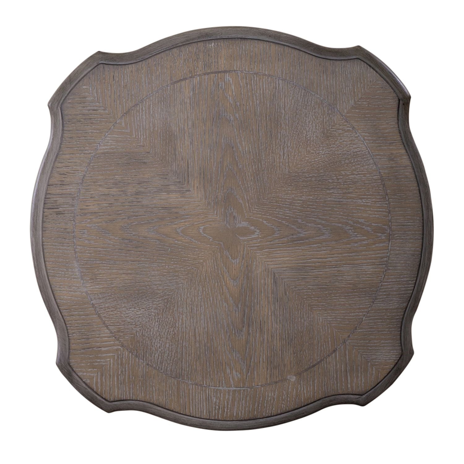 Magnolia Manor Round Accent Table in Antique White Base w/ Weathered Bark Tops - Luxury Home Furniture (MI)