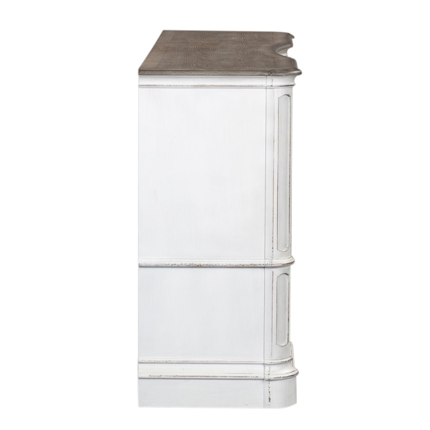 Magnolia Manor Leg 9 Drawer Dresser in Antique White - Luxury Home Furniture (MI)
