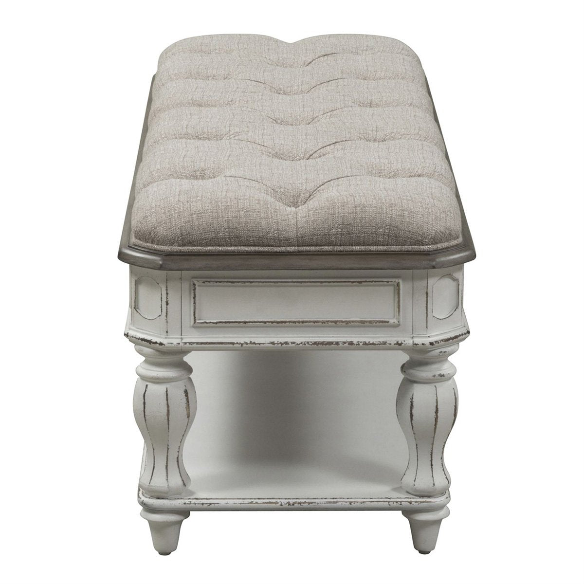 Liberty Magnolia Manor Bed Bench in Antique White - Luxury Home Furniture (MI)