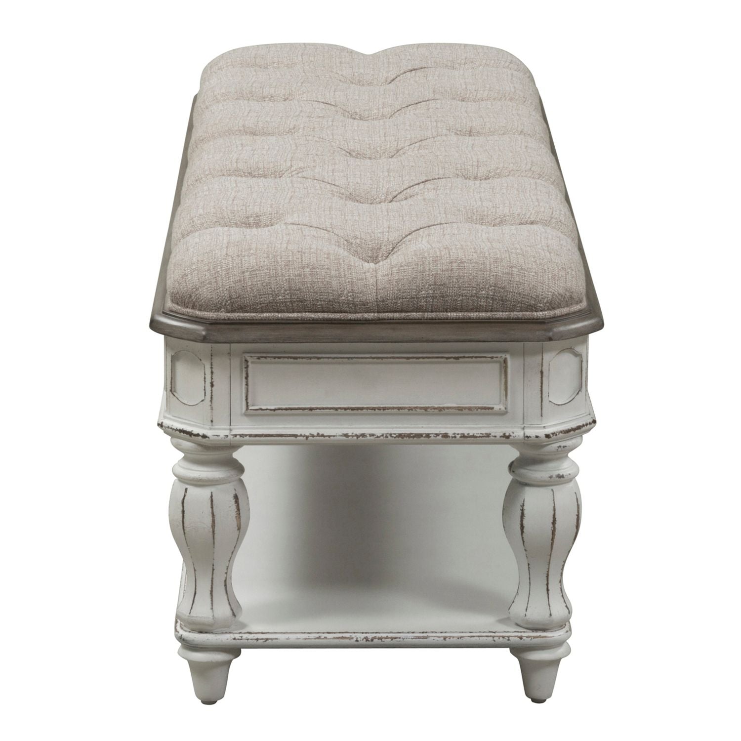 Magnolia Manor Bed Bench in Antique White - Luxury Home Furniture (MI)