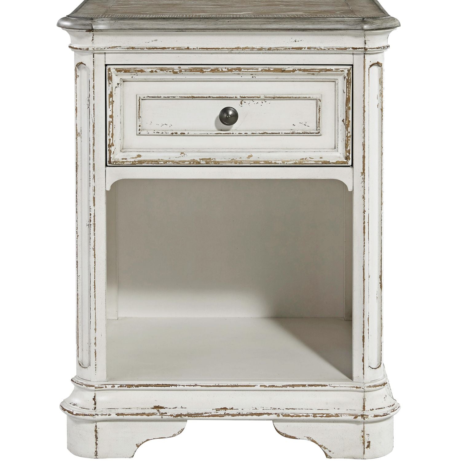 Magnolia Manor 1 Drawer Night Stand in Antique White - Luxury Home Furniture (MI)