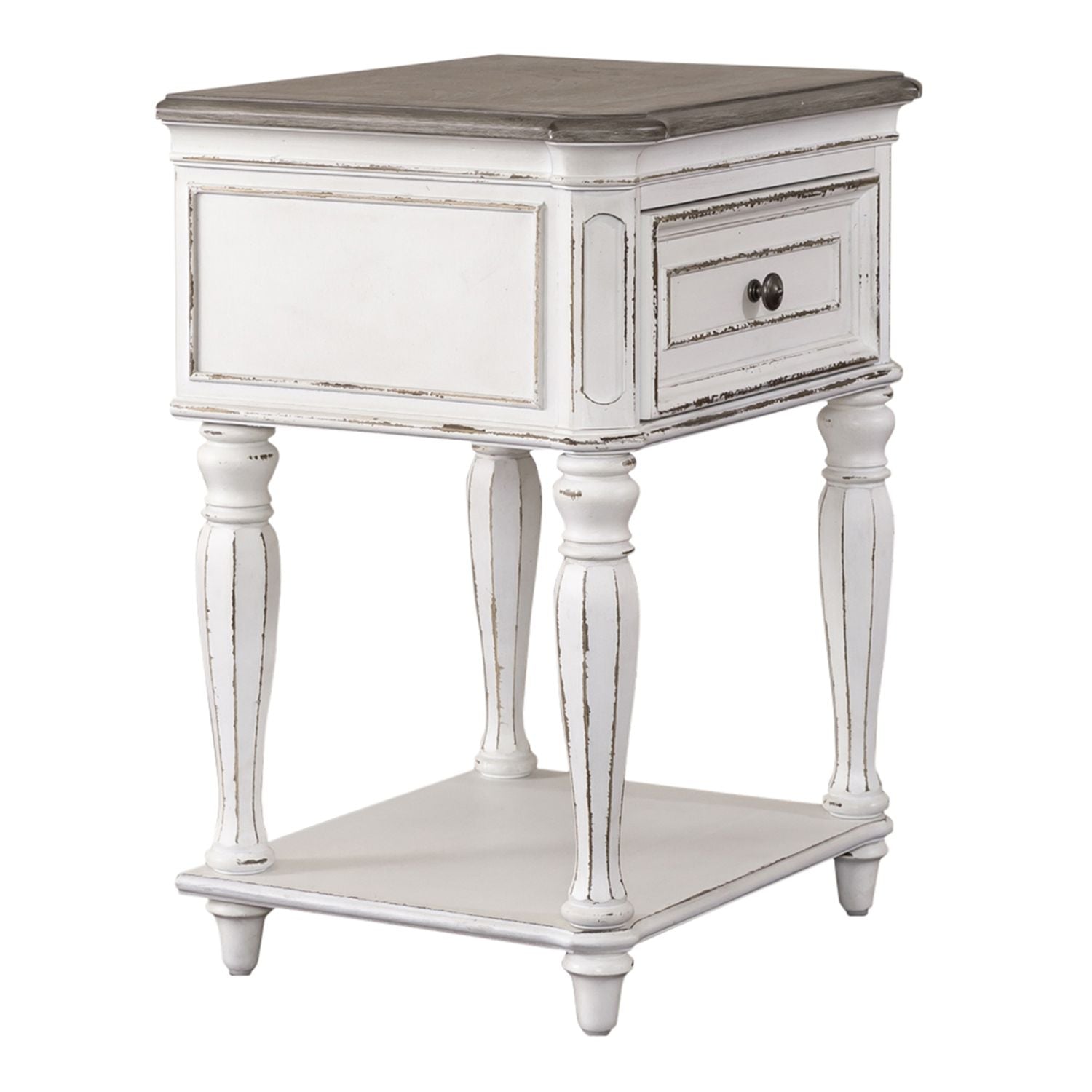 Magnolia Manor Leg Nightstand in Antique White