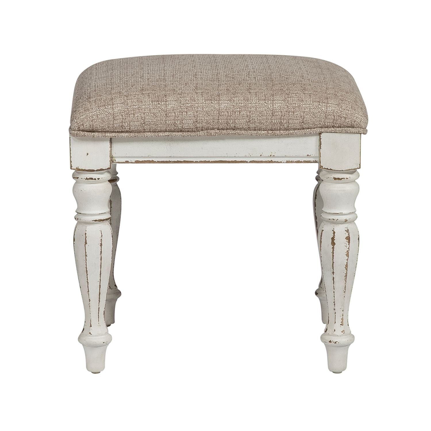 Magnolia Manor Vanity Stool in Antique White - Luxury Home Furniture (MI)