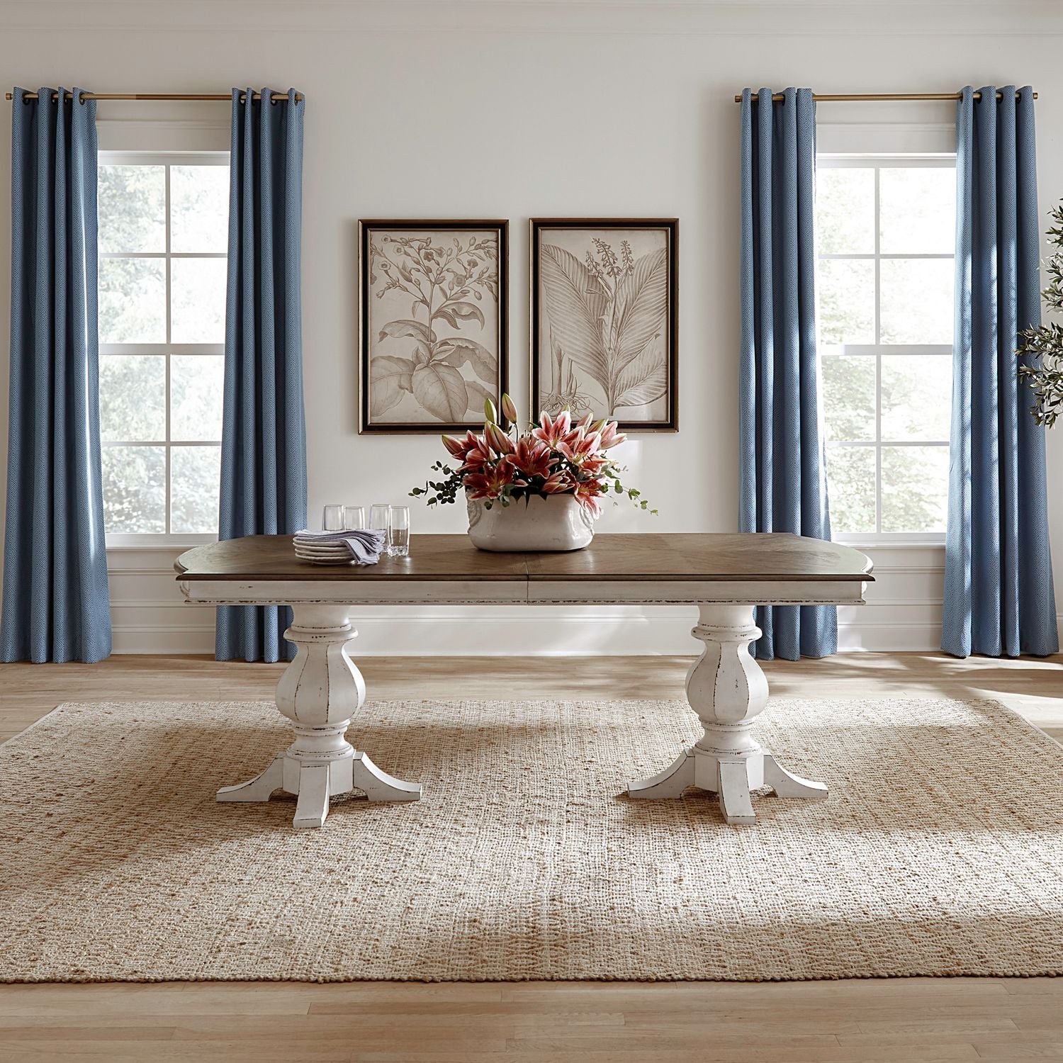 Magnolia Manor Double Pedestal Table Set - Luxury Home Furniture (MI)