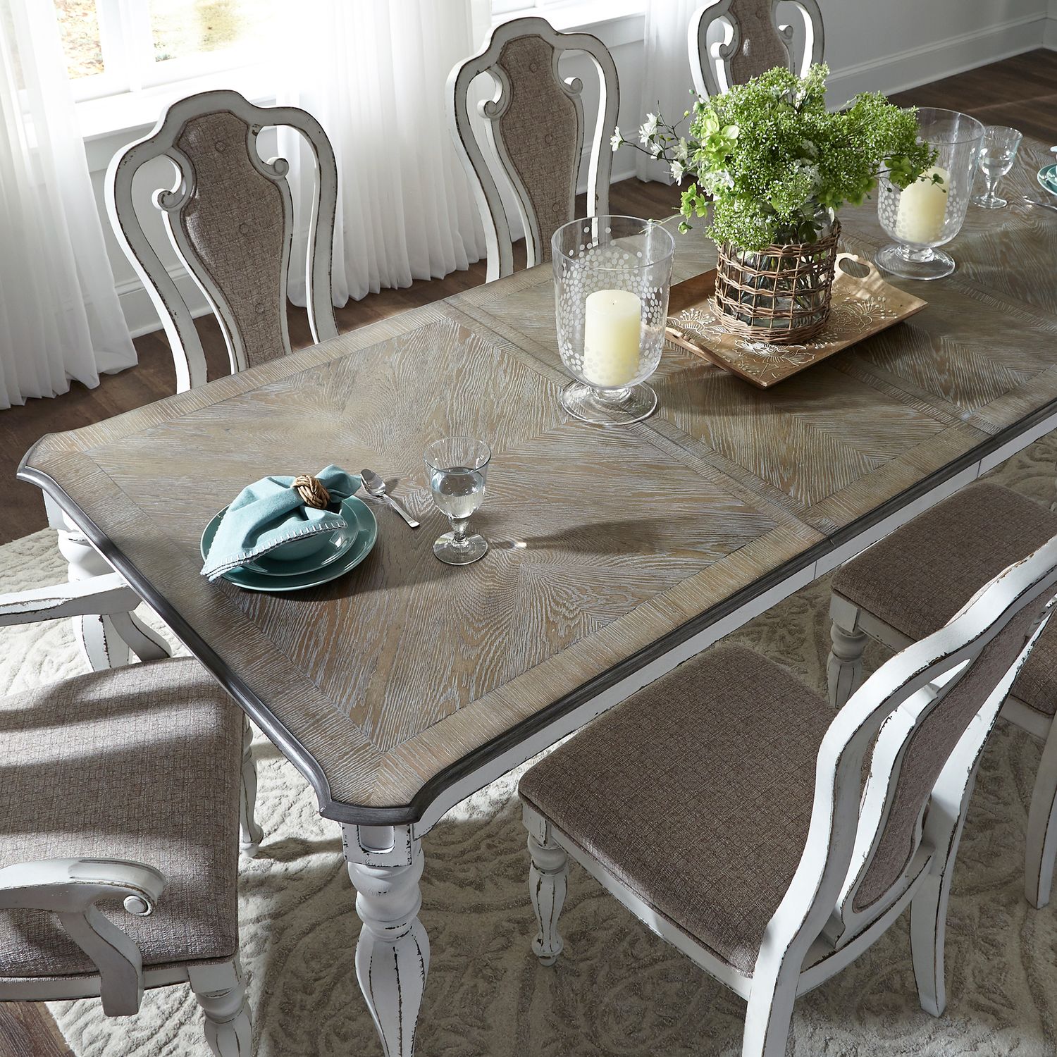 Magnolia Manor 5 Piece Rectangular Table Set - Luxury Home Furniture (MI)