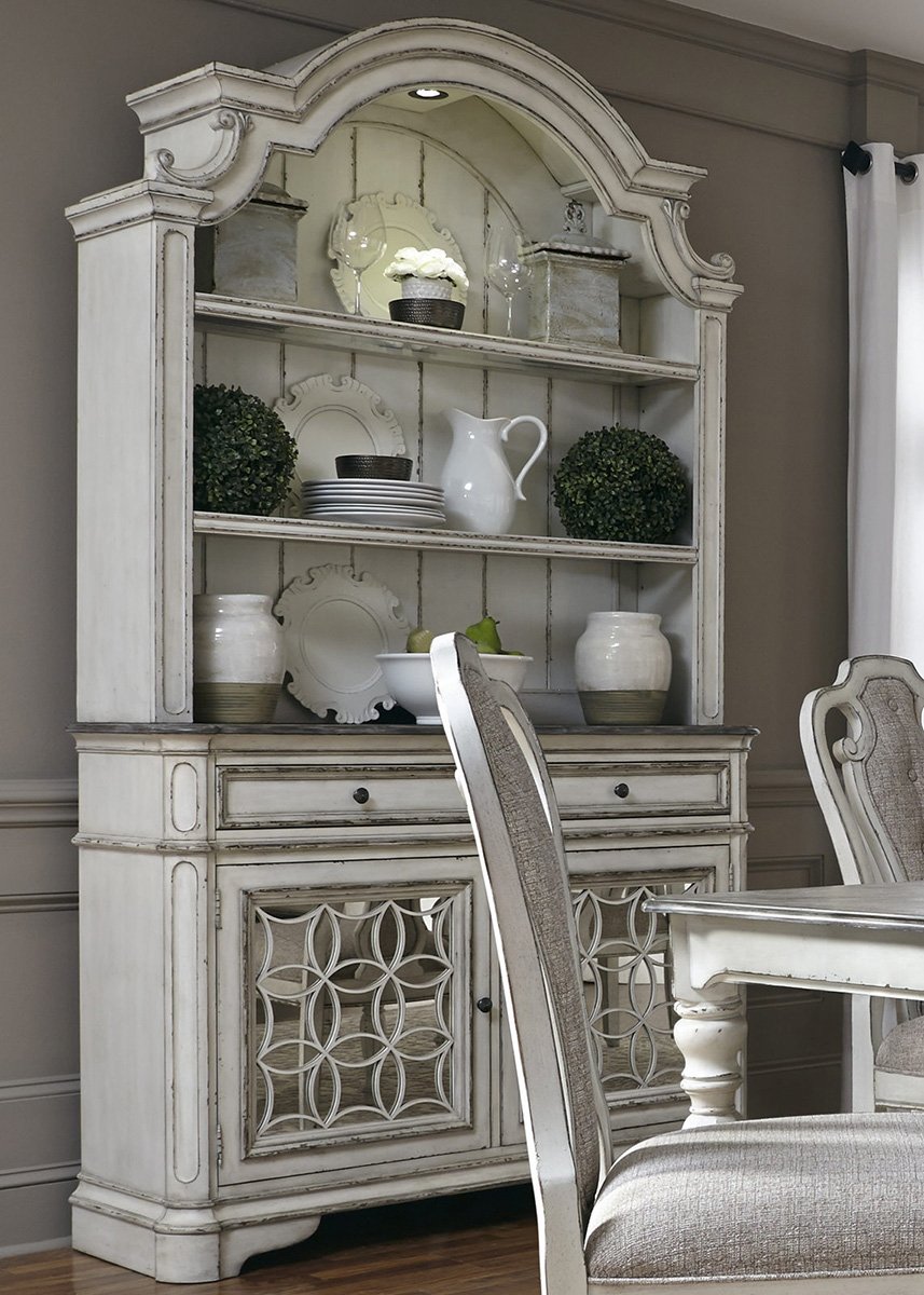 Liberty Furniture Magnolia Manor Display China in Antique White - Luxury Home Furniture (MI)