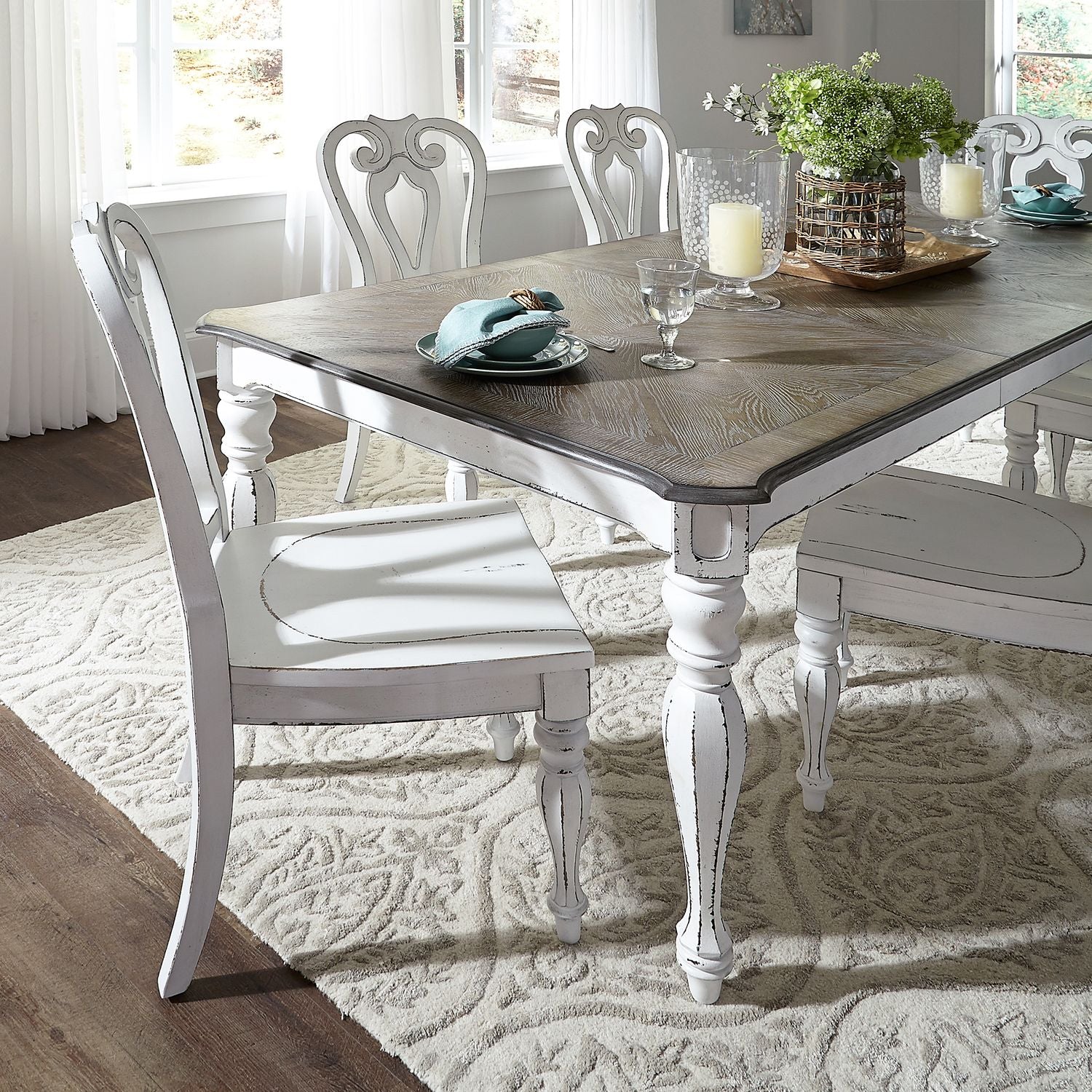 Magnolia Manor Opt 5 Piece Rectangular Table Set - Luxury Home Furniture (MI)