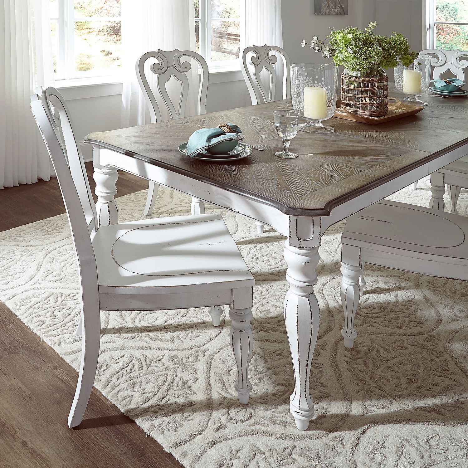 Magnolia Manor Opt 7 Piece Rectangular Table Set - Luxury Home Furniture (MI)