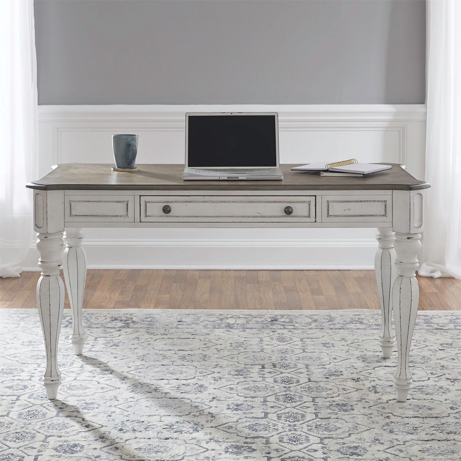 Magnolia Manor Lift Top Writing Desk in Antique White - Luxury Home Furniture (MI)