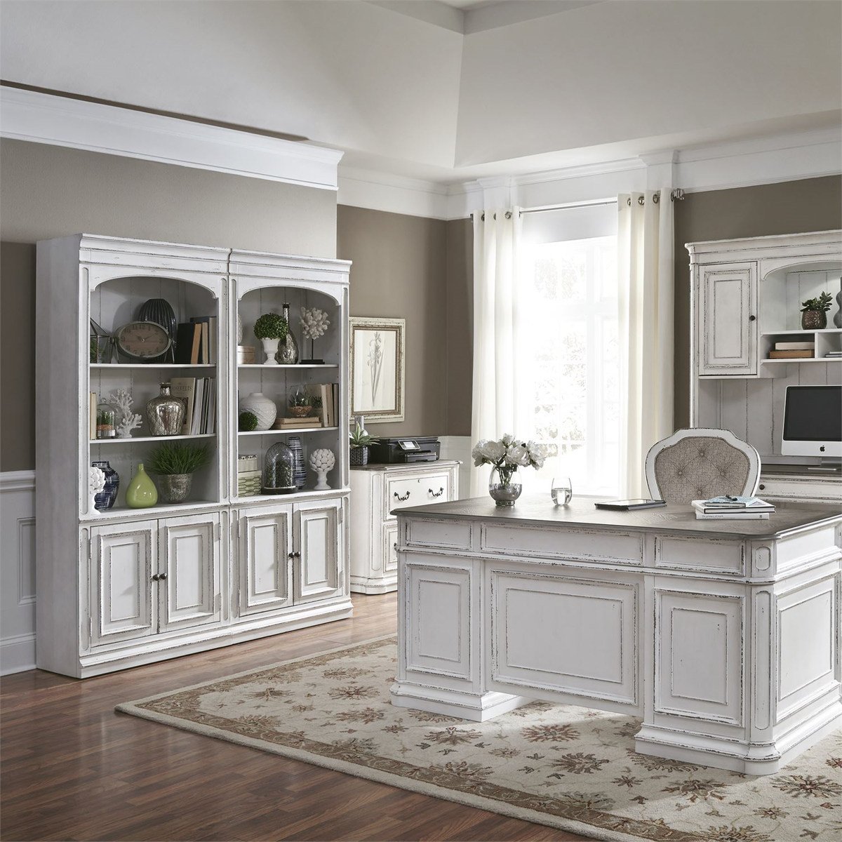 Liberty Magnolia Manor Bunching Bookcase in Antique White