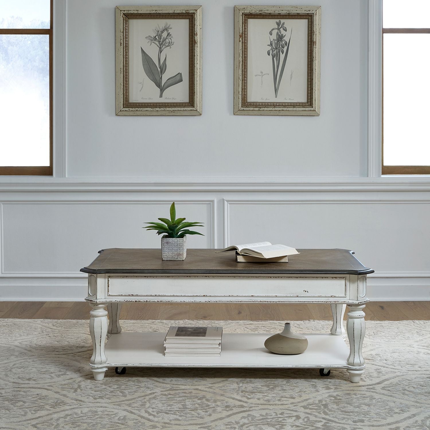 Magnolia Manor Lift Top Cocktail Table in Antique White - Luxury Home Furniture (MI)