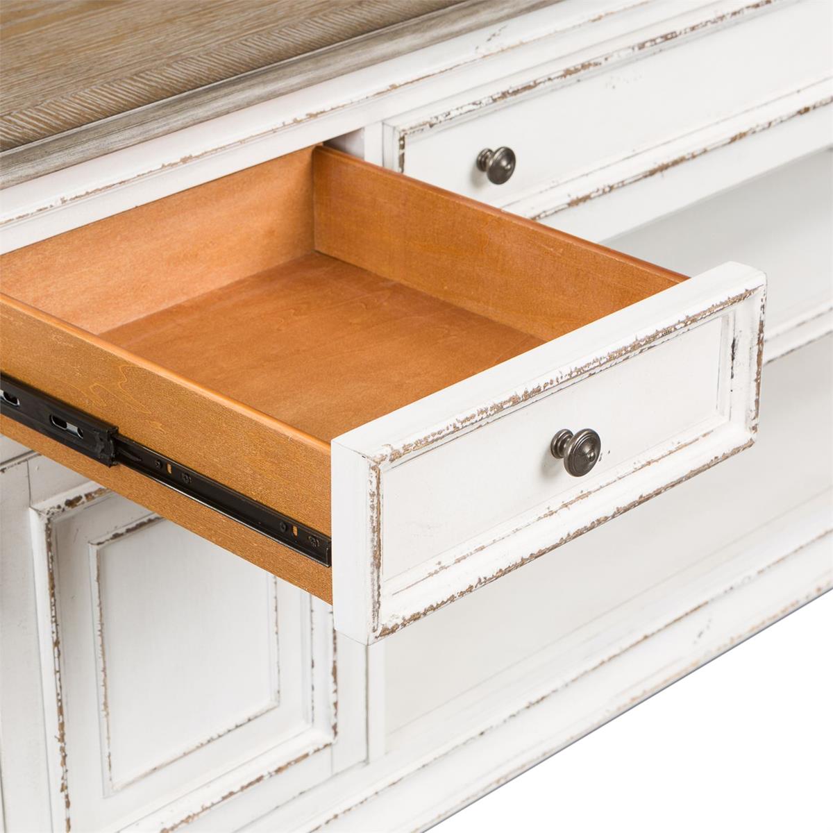 Liberty Magnolia Manor Entertainment TV Stand in Antique White - Luxury Home Furniture (MI)