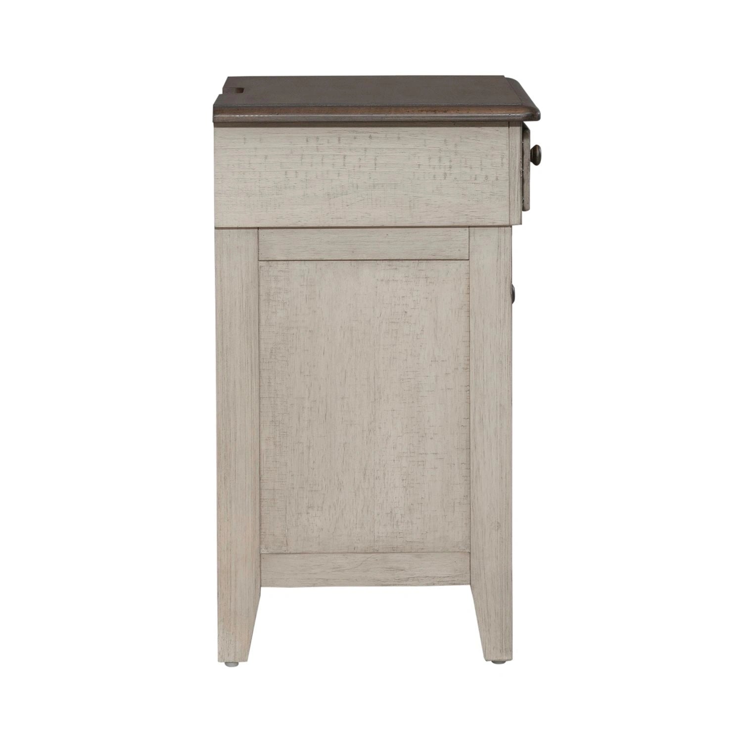 Ivy Hollow 3 Drawer Nightstand w/ Charging Station in Weathered Linen image